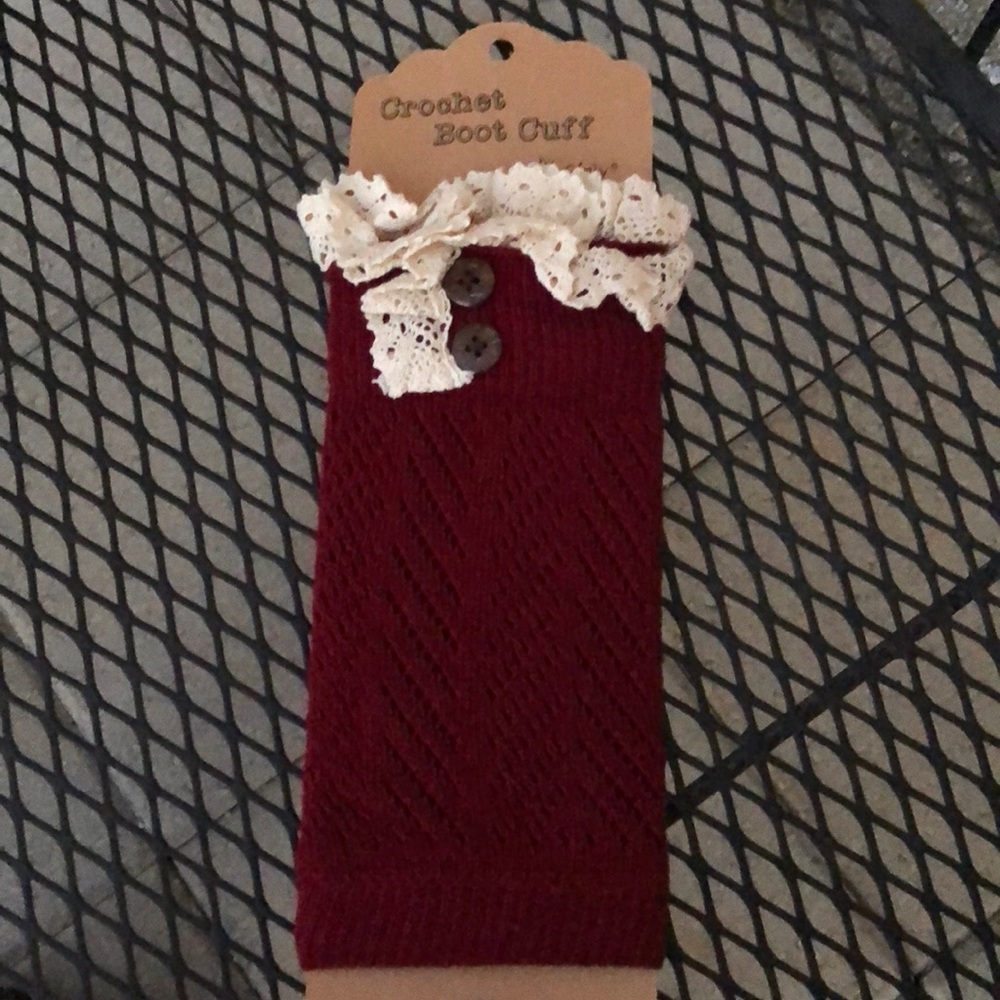 Crochet Burgundy boot cuffs